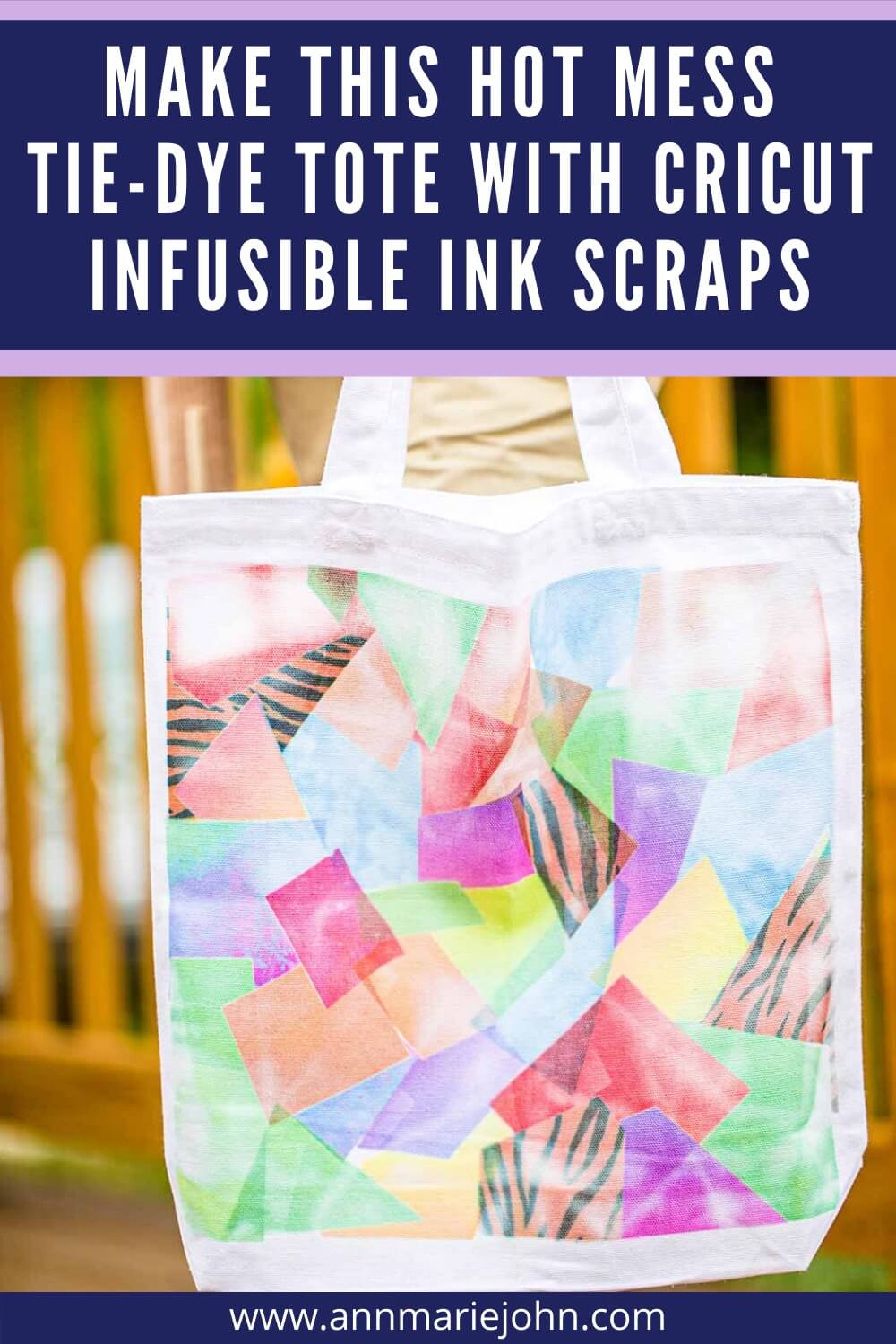 Make this tie-dye tote with infusible ink transfer sheets scraps