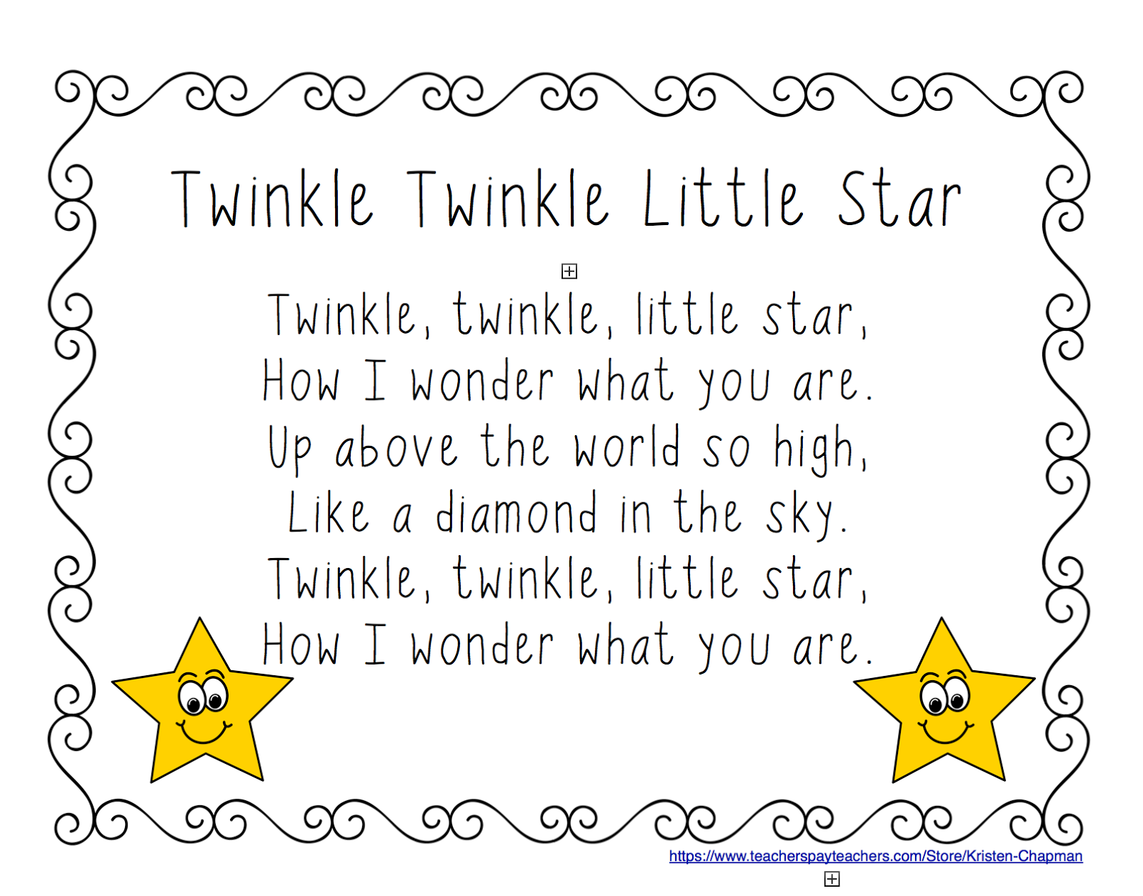 Early Childhood Scribbles Twinkle Twinkle Little Star Shared Reading