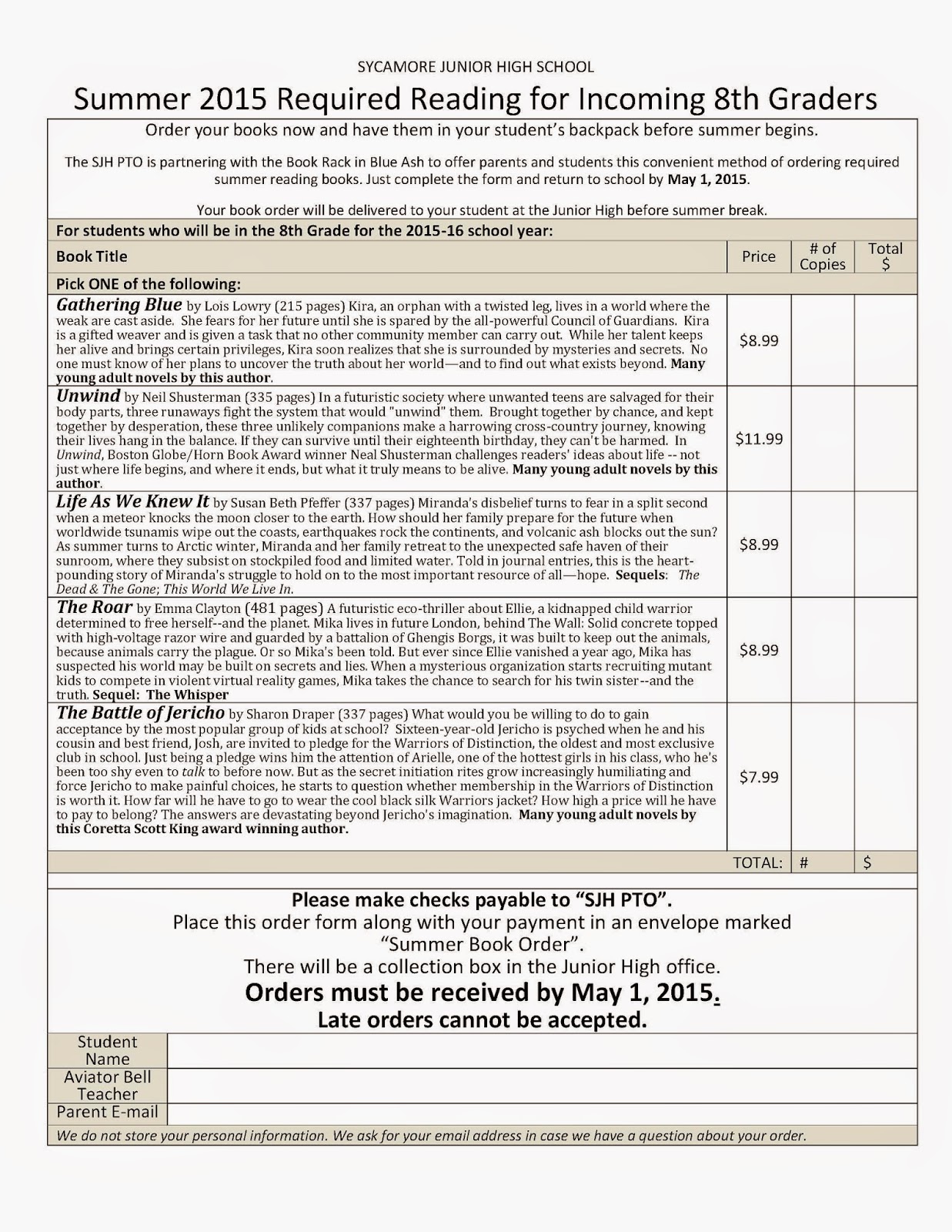 College reading assignments picture