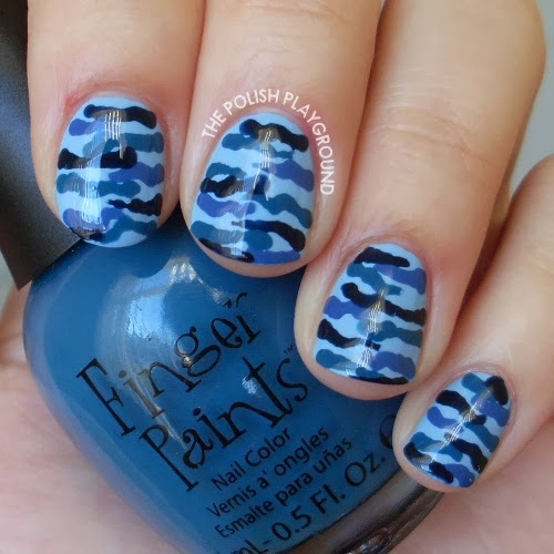 The Polish Playground Blue Camouflage Nails