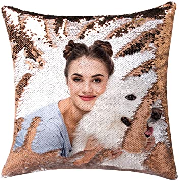 magic sequin pillow personalised