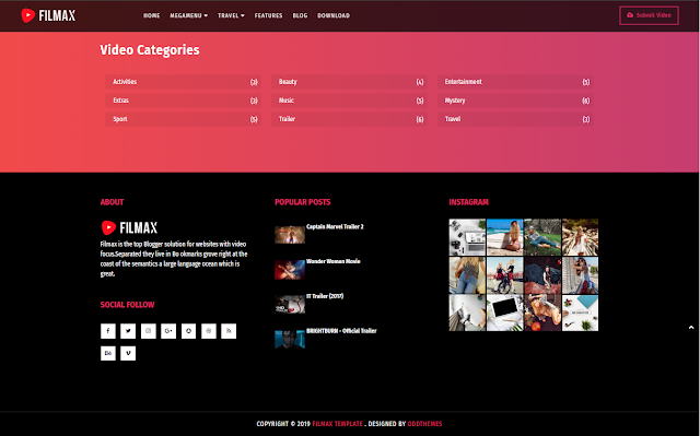 Filmax Movie Blogger Template | Responsive, Ads Ready and SEO Friendly Best Template Free Download