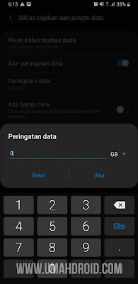 Mengatur Peringatan Data Samsung