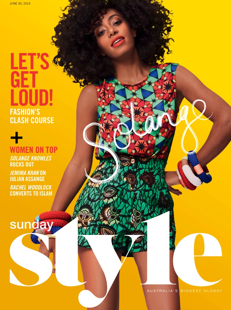 Solange Knowles on Cover Magazine Photoshoot For Sunday Style Australia ...