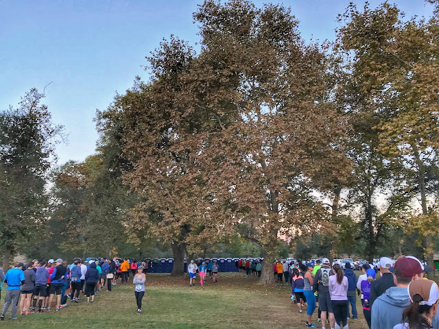 Run the Parkway 20 miler porta potty shot