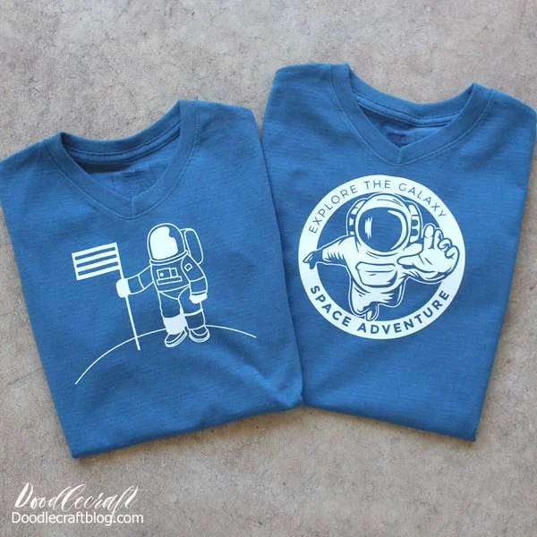 Make a Moon Landing Space Exploration Shirt to celebrate the 50th anniversary of the lunar landing with Cricut iron on vinyl, easypress 2 and the maker!
