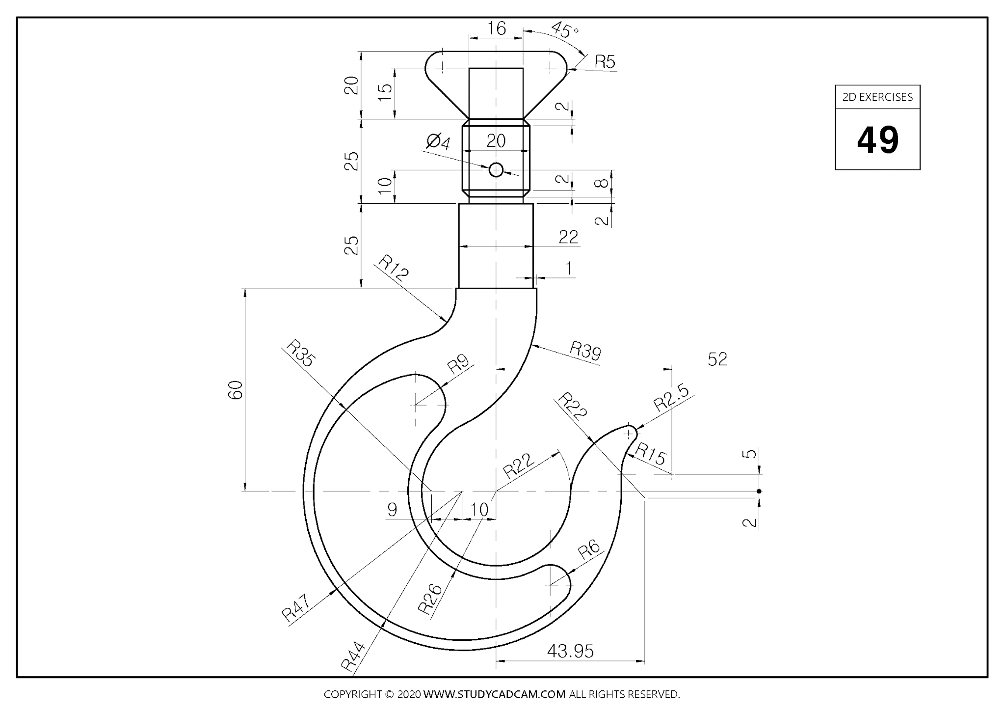 2D Cad Drawing Exercises | AutoCAD 2D and 3D practice drawings – IPDAUD