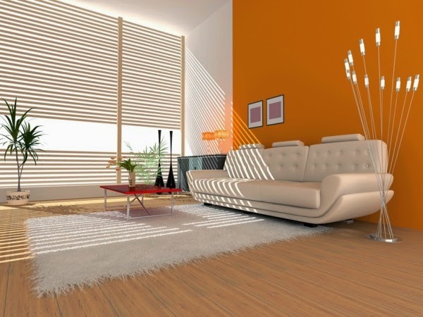 Modern orange color in the living room?