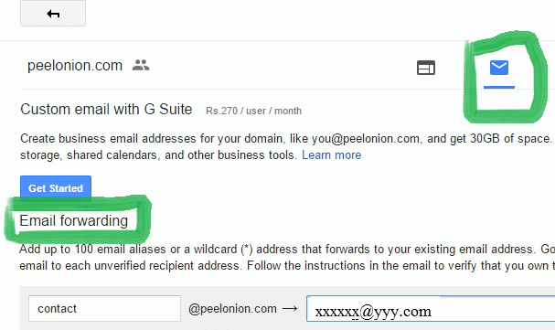 how to redirect forward email of website in google domains to any custom e mail domain
