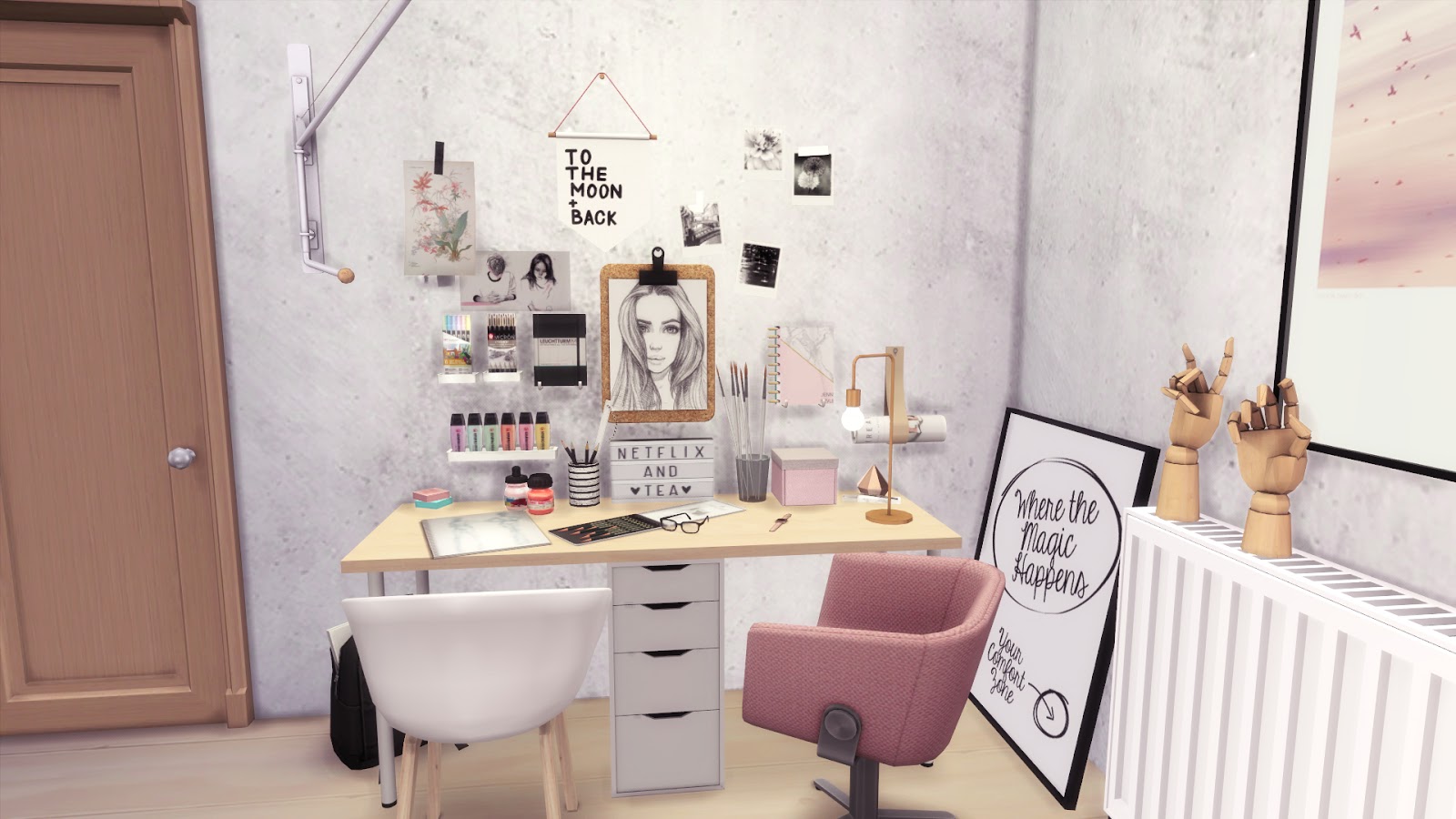 Sims 4 ARTIST TEENAGER INSTA BEDROOM DL + CC Bárbara Sims