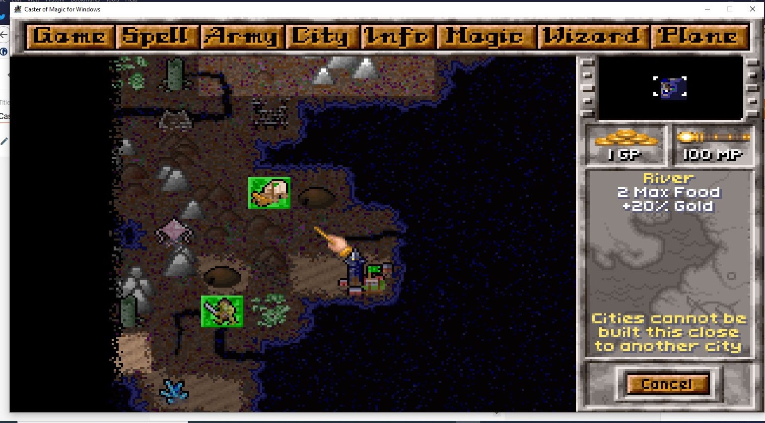 Writings on everything Caster of Magic for Windows, turn one