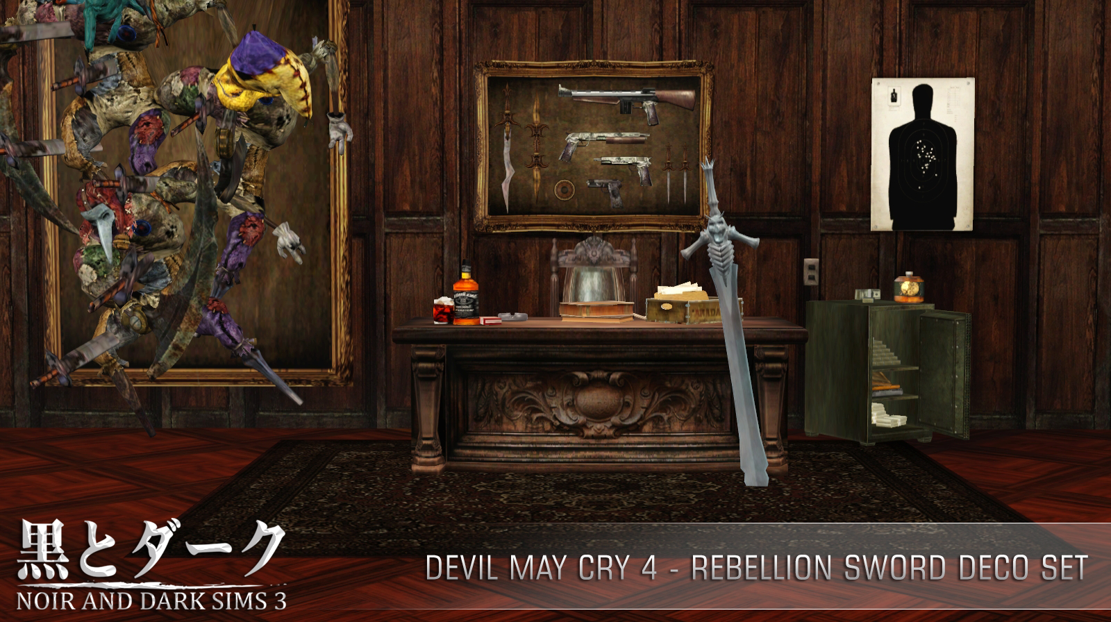 Ts3 Devil May Cry 4 Rebellion Sword Deco Set Noir And Dark Sims