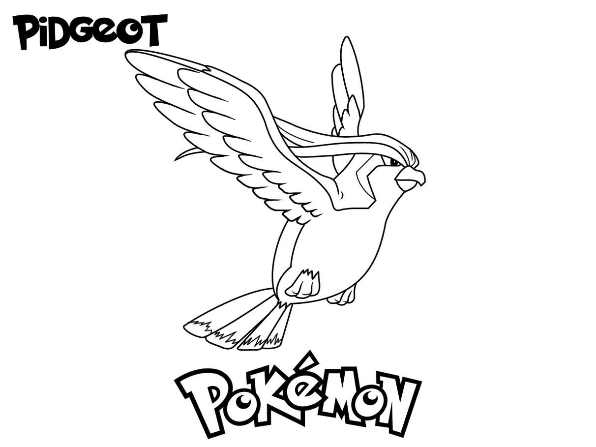 Pokemon Pidgeot Coloring Pages Free Printable Free Pokemon