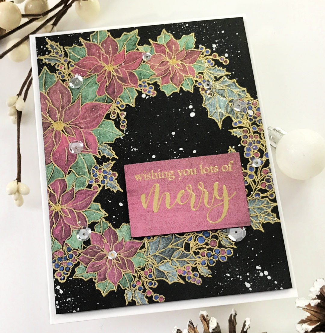 DEAR PAPERLICIOUS Metallic Paint on Colored Cardstock 5 Cards