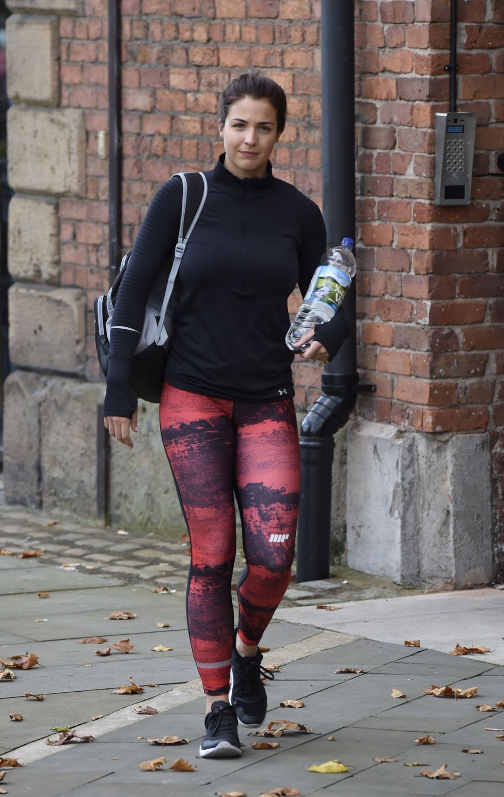 Gemma Atkinson in Tights - Leaving Key 103 Radio Station in Manchester