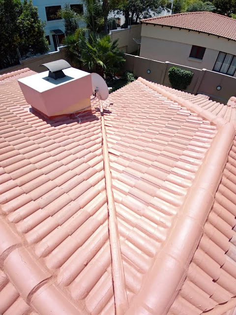 Tile roof painted after waterproofing