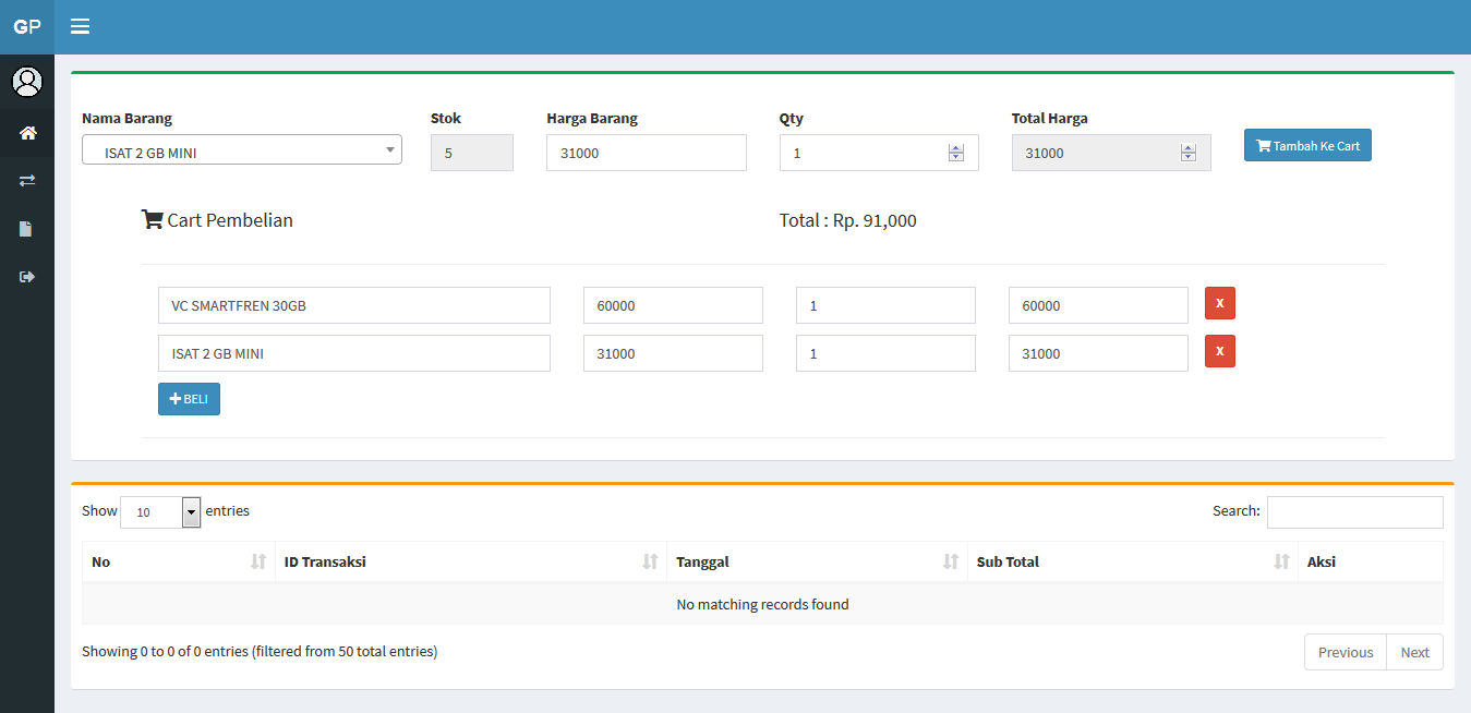 Source Code PHP Aplikasi POS Penjualan Konter dengan CI