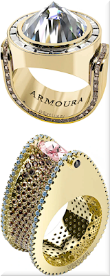♦Armoura Zultanite diamond spike ring & Chasm pink marquise diamond brown diamonds and aquamarines ring in 18k yellow gold #jewelry #armoura #brilliantluxury ♦Armoura Zultanite diamond spike ring & Chasm pink marquise diamond brown diamonds and aquamarines ring in 18k yellow gold #jewelry #armoura #brilliantluxury