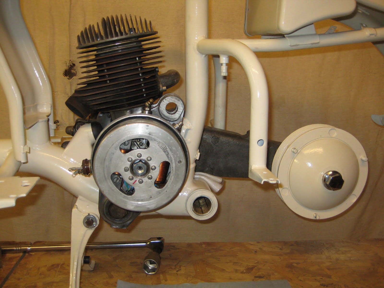 Lambretta LD restoration: Lambretta LD Torsion bar fitting.