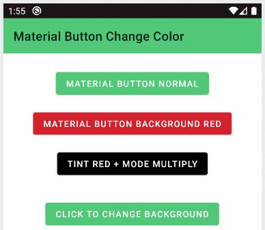 Material button change color Example - Lập trình Kotlin