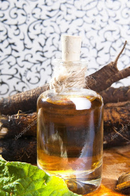 Burdrock root hair oil