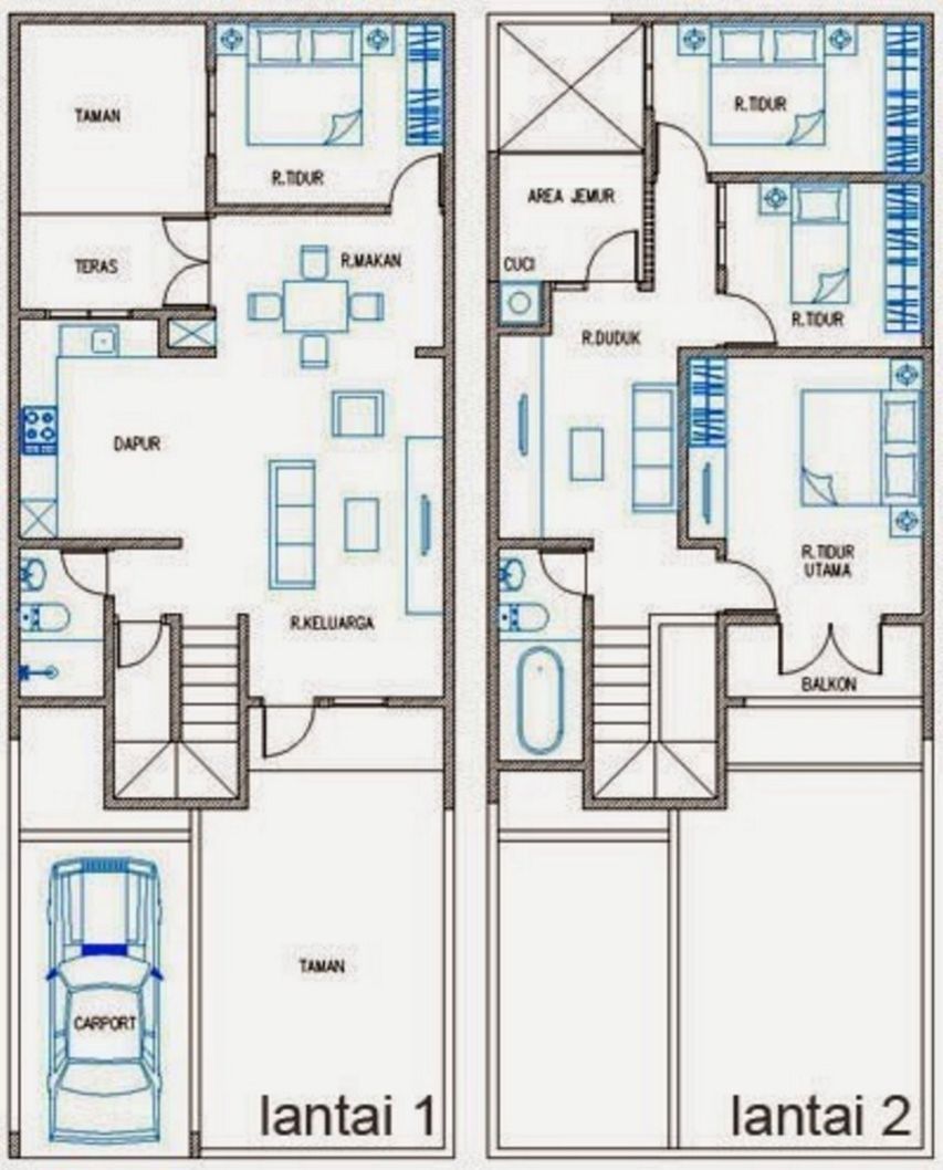 Gambar Rumah  Minimalis 2  Lantai  Ukuran  6x8  Desain  Rumah  