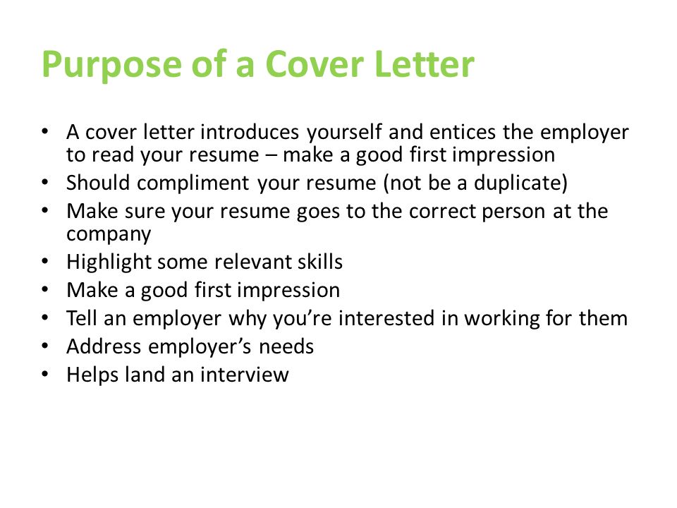 What Is The Purpose Of A Cover Letter Thankyou Letter