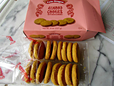 Almond cookies next to their box