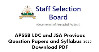 APSSB LDC and JSA Previous Question Papers and Syllabus 2020 Download PDF