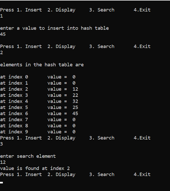 Write a C To implement Linear probing method in collision resolution ...
