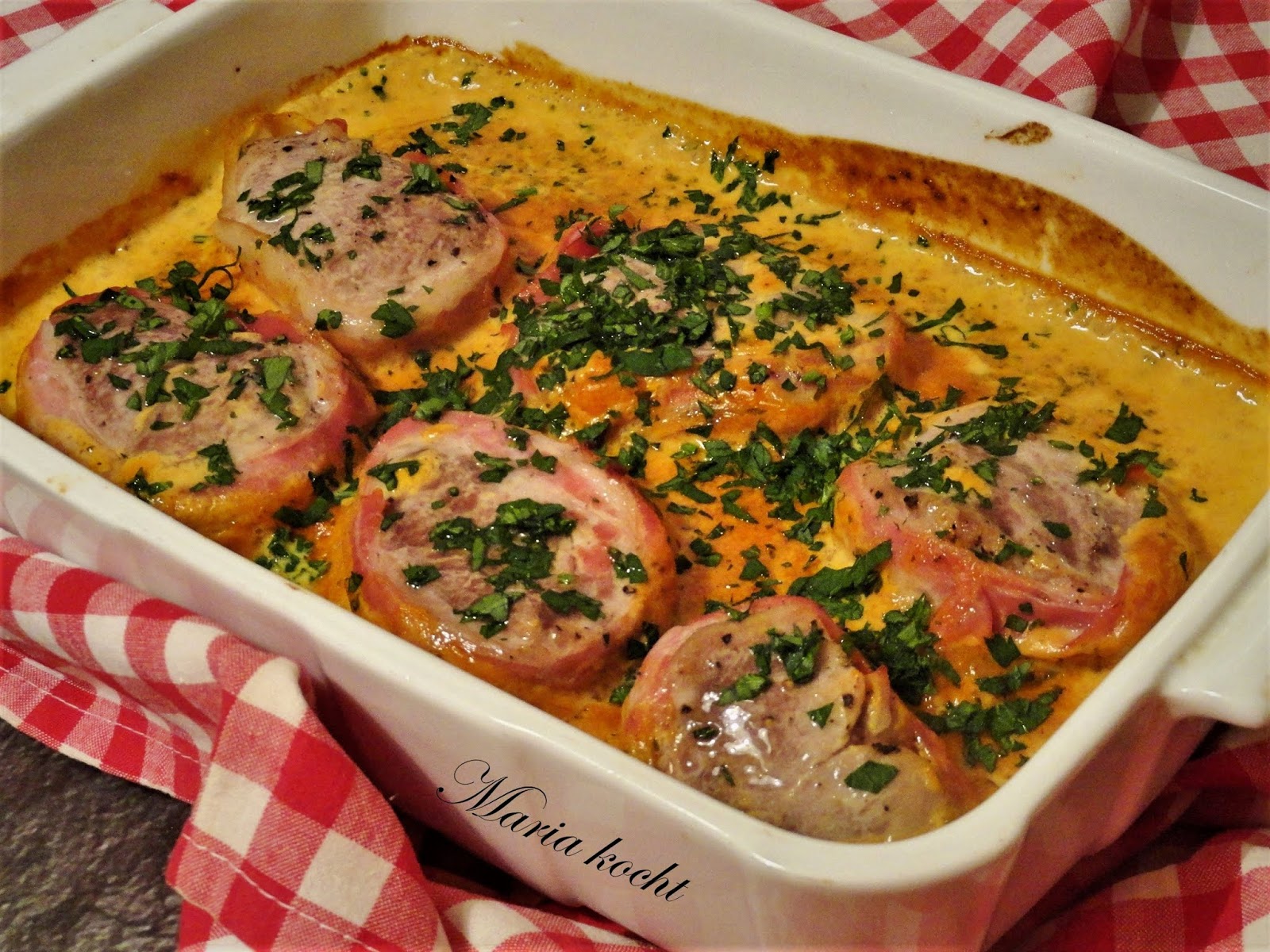Maria kocht: Schweinefilet in Curry-Sahnesoße / Sertésszűz currys ...