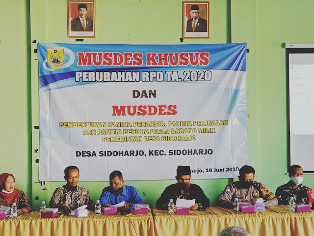 Pemdes Sidoharjo Gelar Musdes- Sus Perubahan RPD Tahun 2020