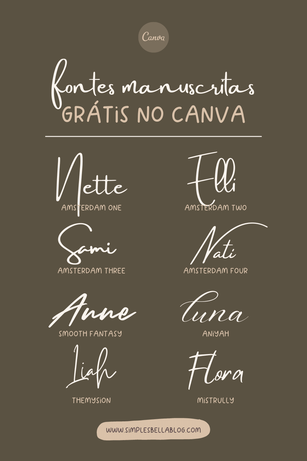 Fontes manuscritas grátis no Canva