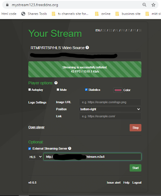 External HLS streaming