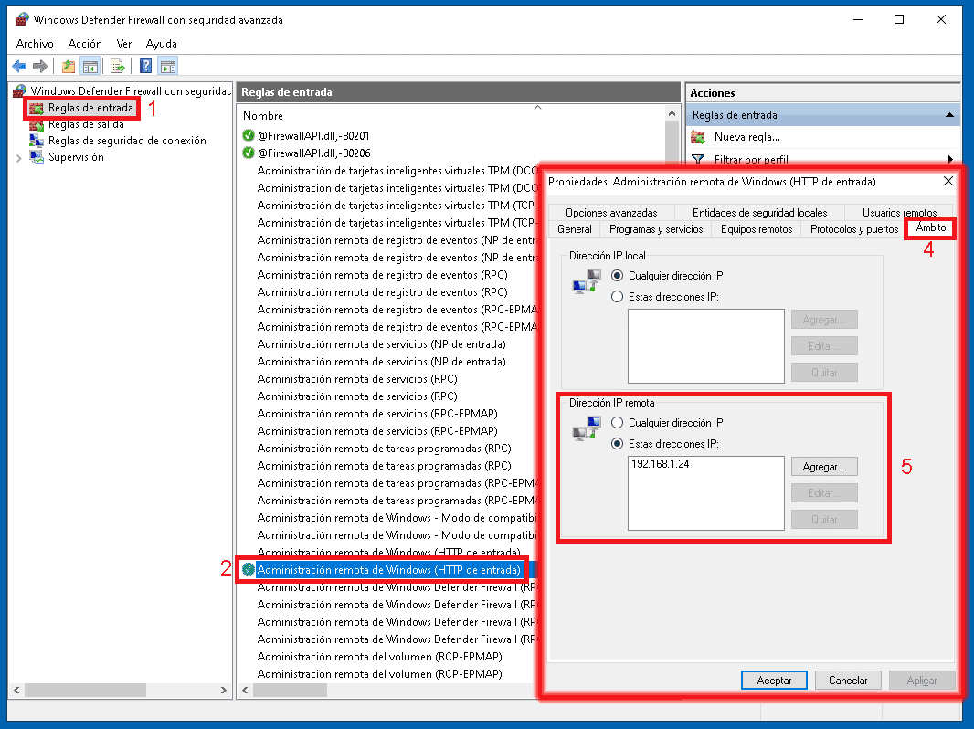 Pantallazos.es Windows Admin Center Preparar equipos cliente (WINRM