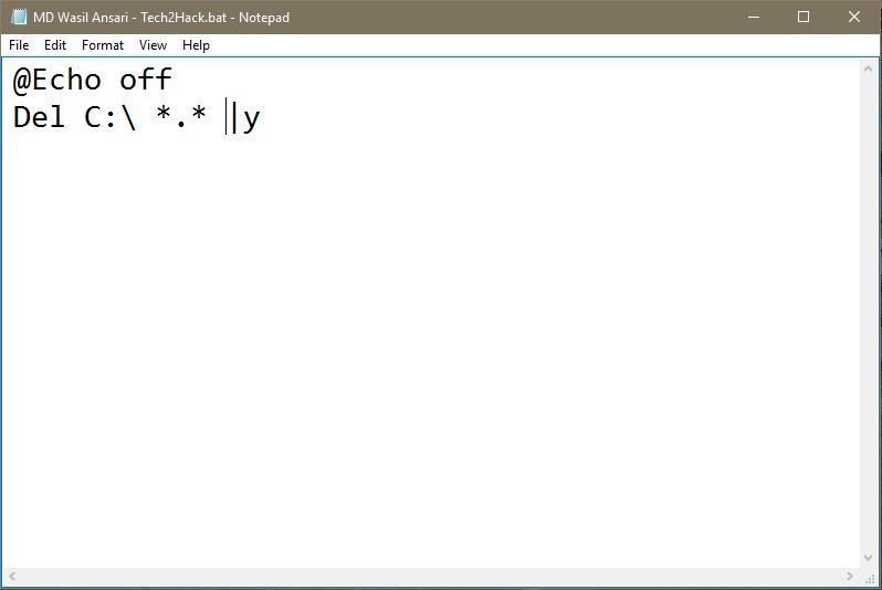 How to create pc virus use in Notepad