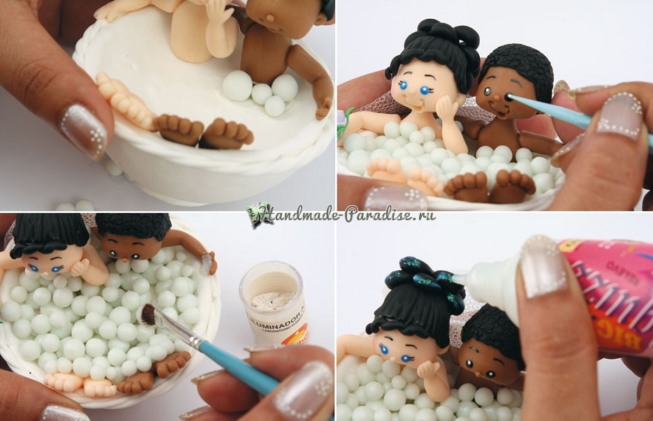 Лепка куколок-молодоженов из холодного фарфора (11)
