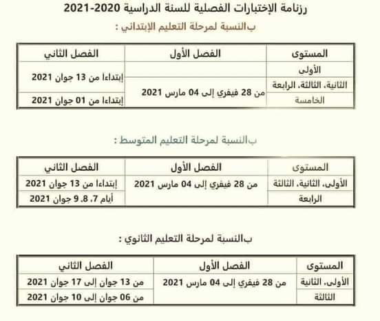 موعد اختبارات الفصل الثاني 2021