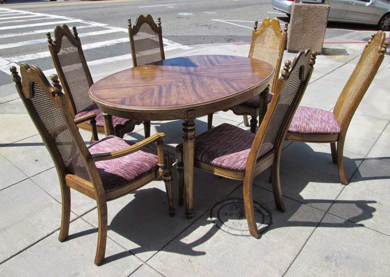 UHURU FURNITURE & COLLECTIBLES SOLD Dining Set, 6 Chairs, 2 Leaves and