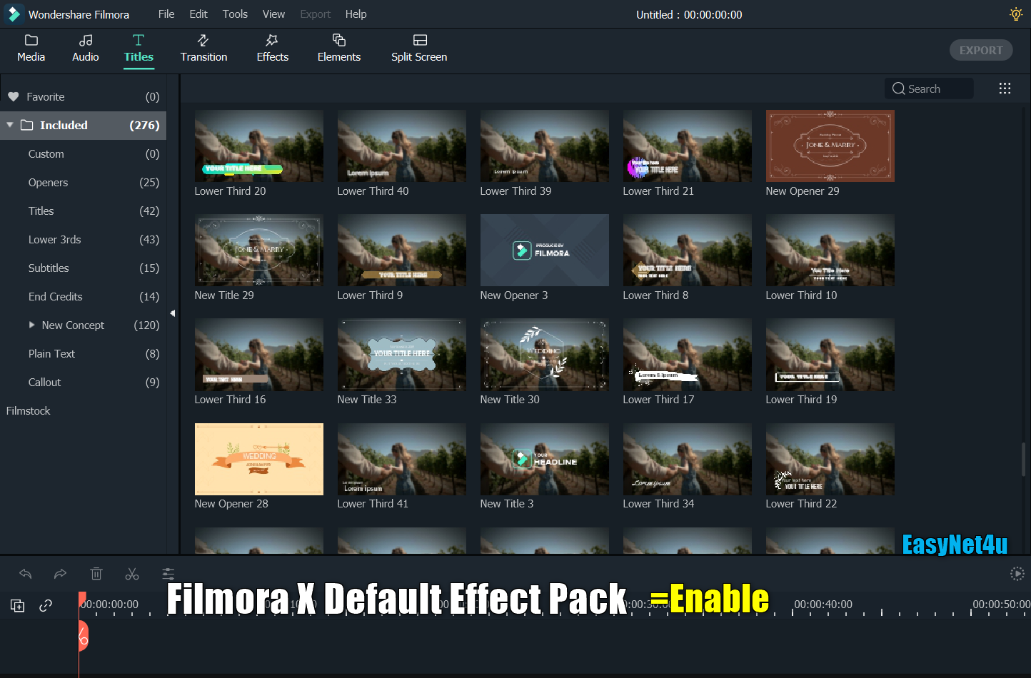 Filmora X Default Effect Pack