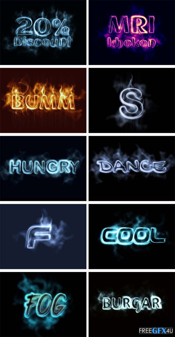 Smoke Text Effect Plugin Action Luckystudio4u
