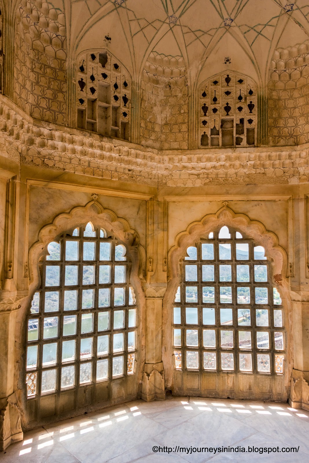 Latticed Windows in Amer Fort Jaipur
