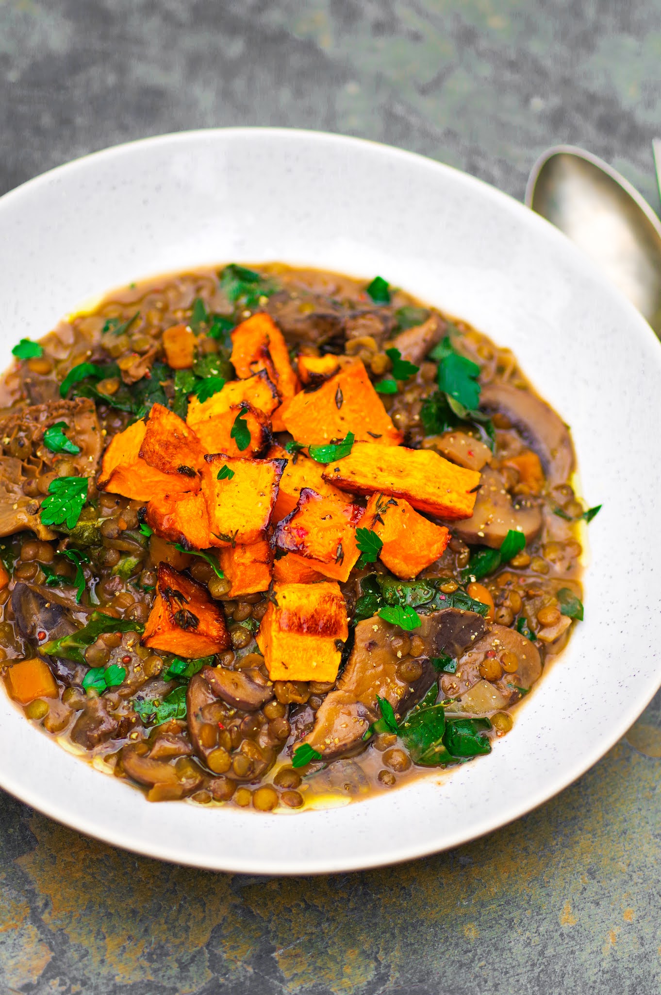Chestnut & Mushroom Lentil Stew Euphoric Vegan