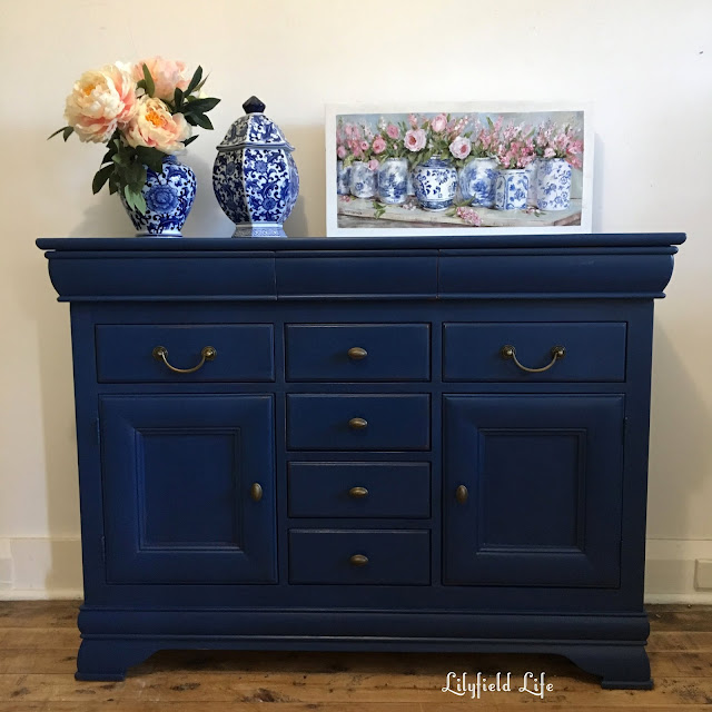Lilyfield Life Navy chalk painted buffet