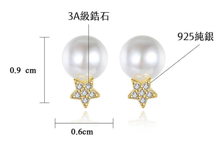 靜謐星星 925純銀鋯石耳環