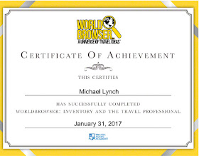 Certificate for travel professionals
