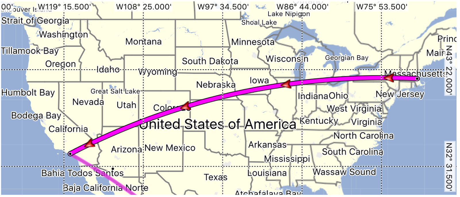 Guru Antenna Performance along an Airline Route