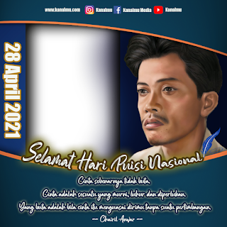 Desain twibbon hari puisi nasional PSD - kanalmu