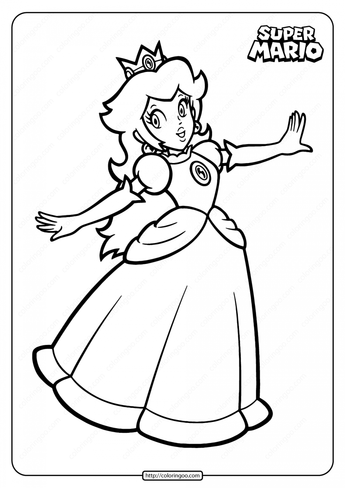 Princess Peach Coloring Pages Fun Coloring