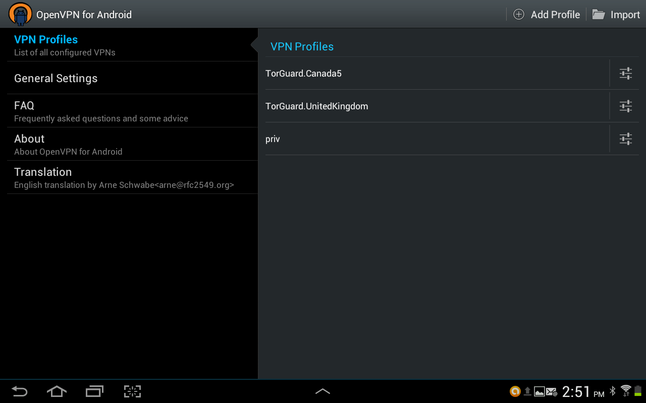 Android configuration